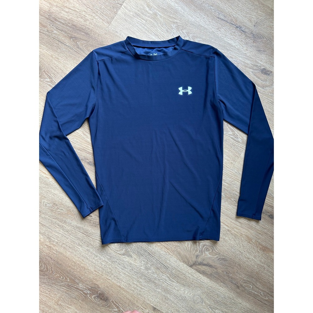 Under Armour HeatGear Womens XL Navy Blue Long Sleeve Athletic Training Shirt